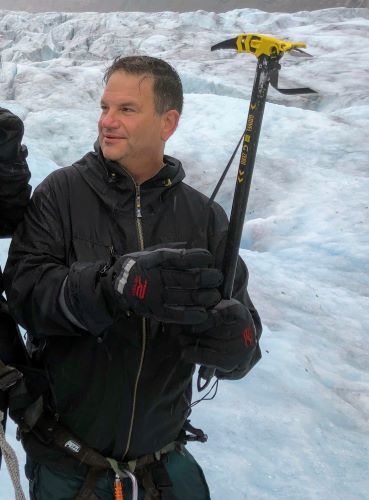 Tom Popper on glacier in Norway